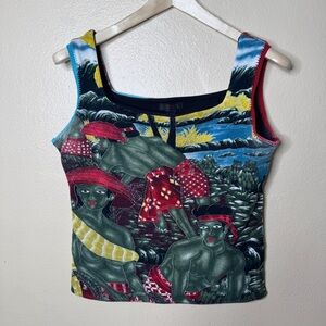 Custo Barcelona Shirt Women's Large Sleeveless Top Y2K  Graphic Tank Top